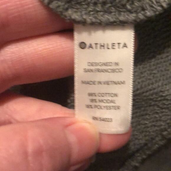 Athleta Brand Studio Cinch Sweatshirt Dress Herb Olive Green Women's size Small - Picture 5 of 5